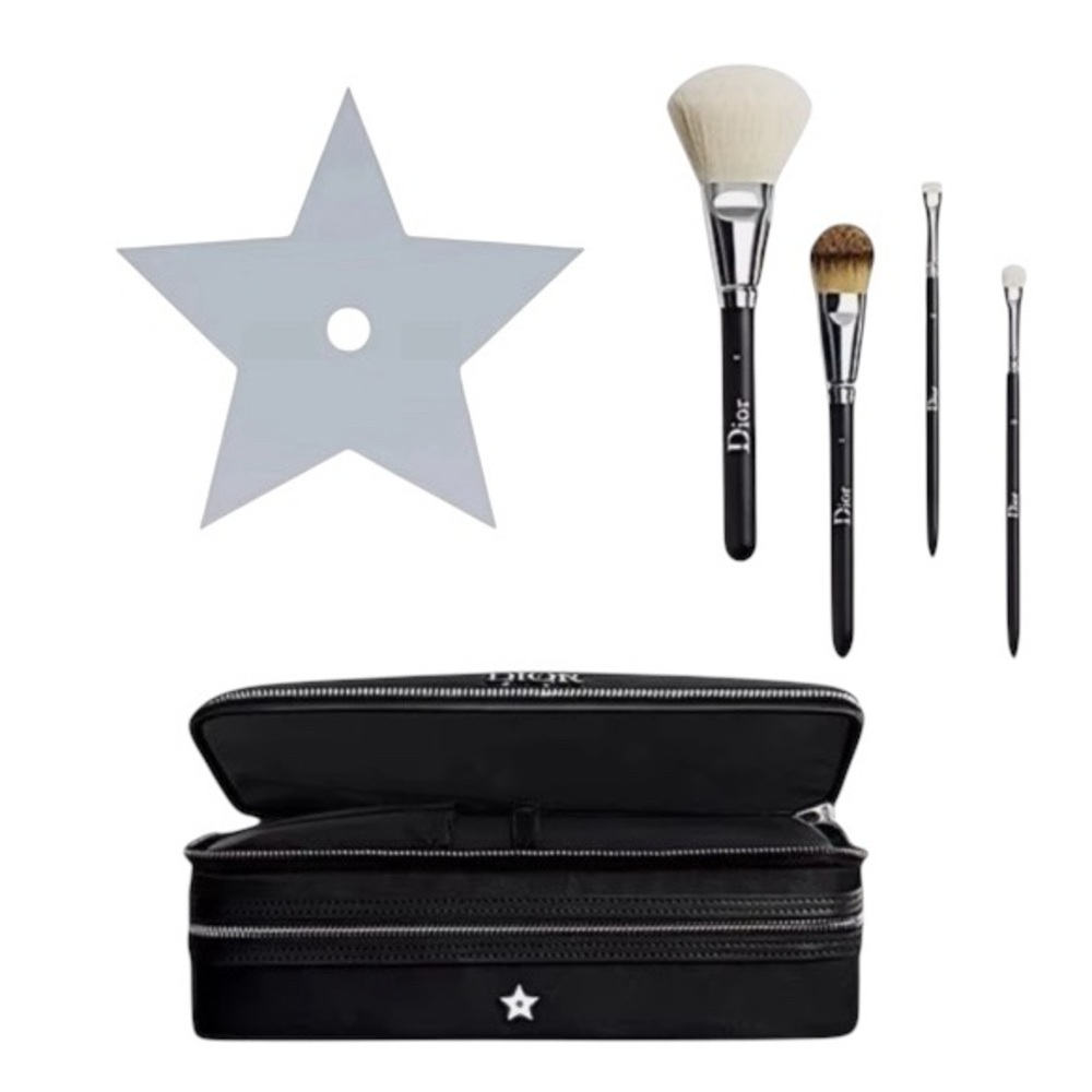 Dior backstage silver Prive member Makeup Brush Set with Black Case